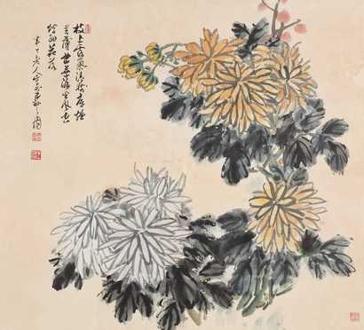 陈半丁 菊花 镜心